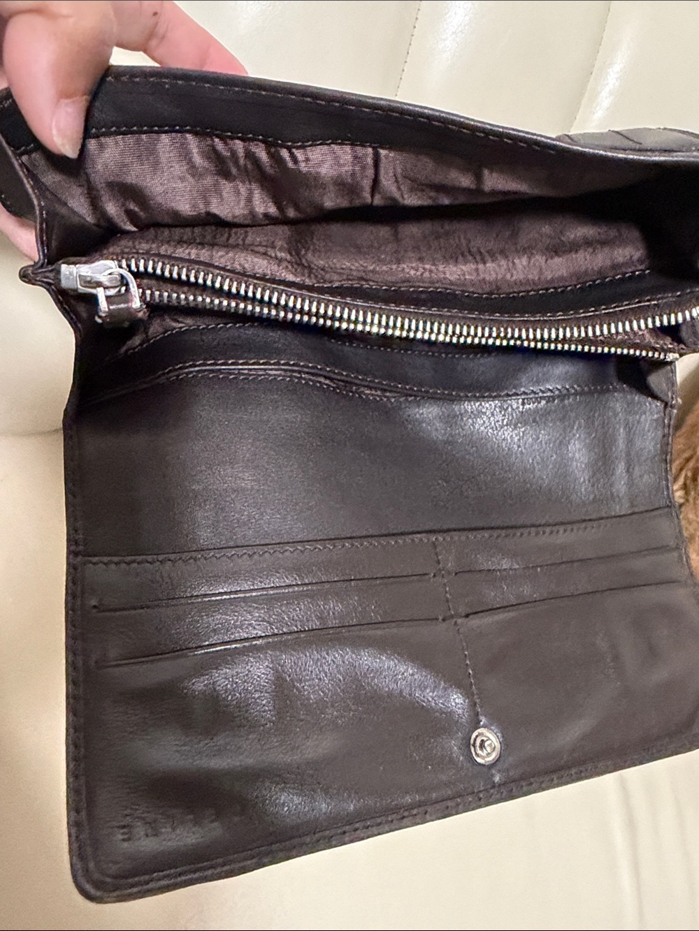 Celine Brown Monogram Continental Clutch Wallet with Black Trim - Picture 8 of 16